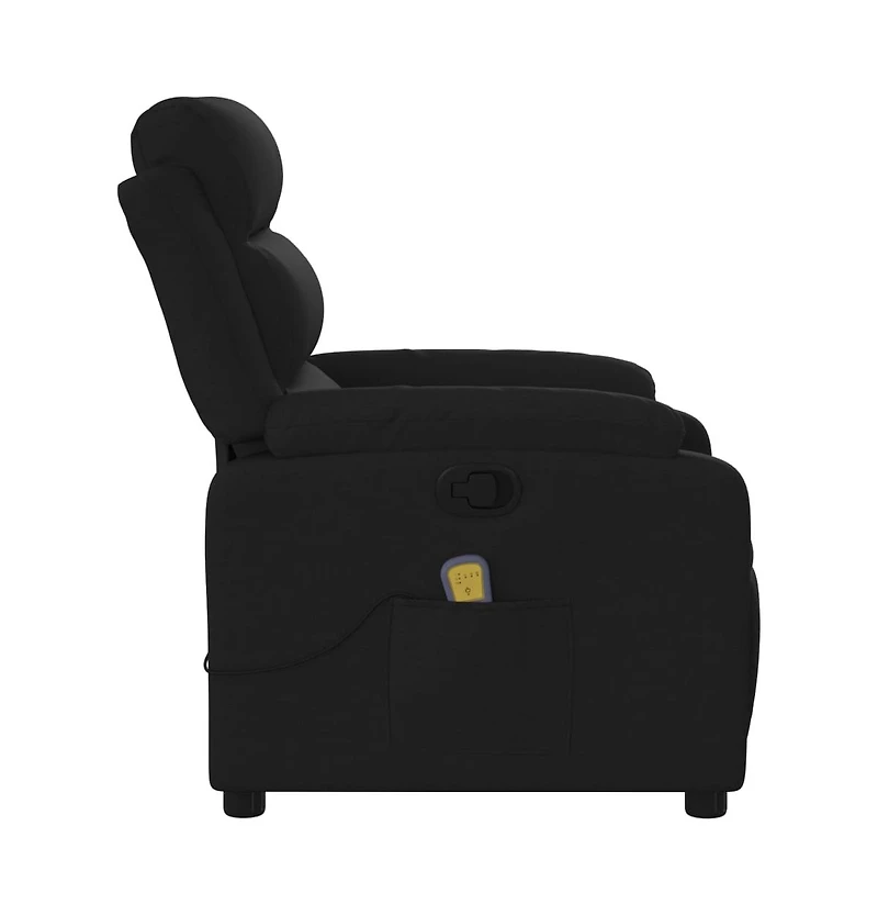 vidaXL Massage Recliner Chair Black Fabric