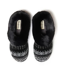 Dearfoams Women's Hannah Festive Knit Clog House Shoe Slipper