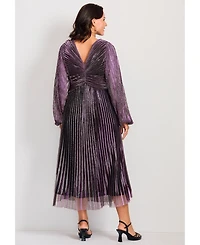 Avenue Women's Plus Pleated Plisse Dress