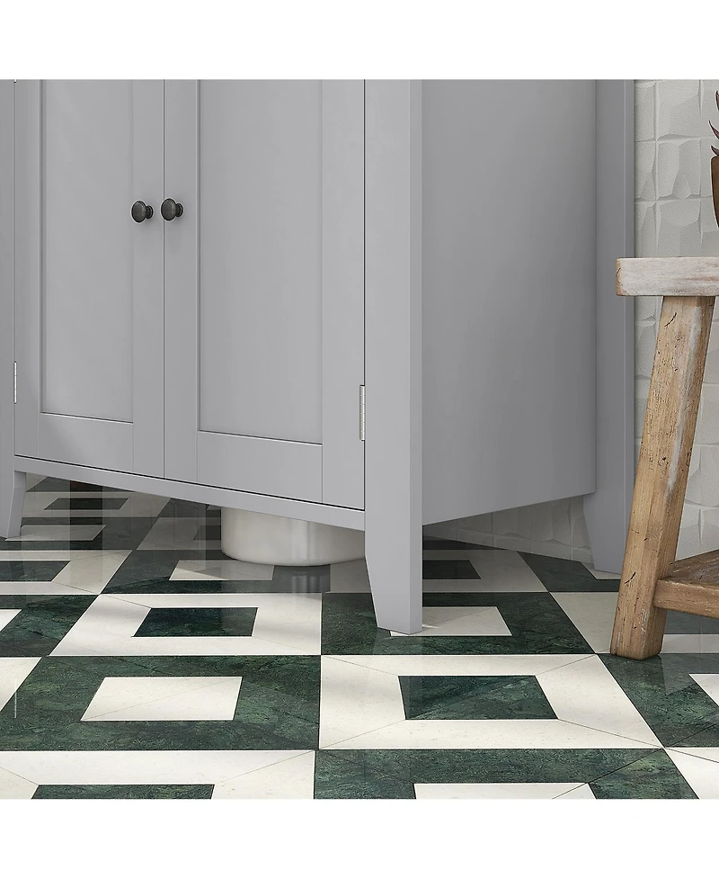 kleankin Pedestal Sink Cabinet, Bathroom Vanity Cabinet with U-Shape