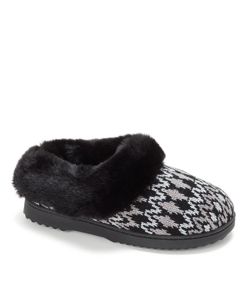 Dearfoams Women's Hannah Festive Knit Clog House Shoe Slipper