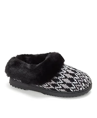 Dearfoams Women's Hannah Festive Knit Clog House Shoe Slipper