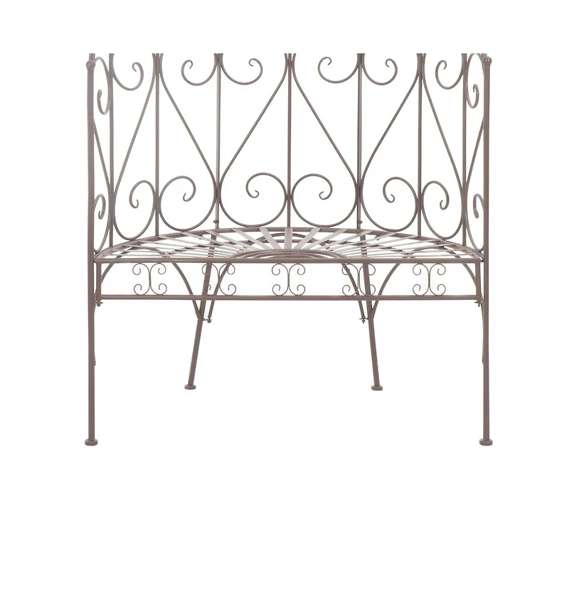 Patio Bench 37.4" Iron Antique Brown