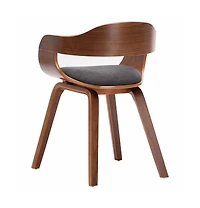 Dining Chair Dark Gray Fabric and Bentwood