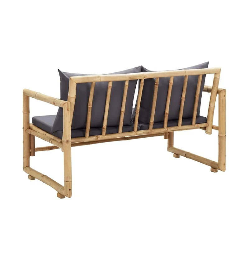 Patio Bench with Cushions 45.3" Bamboo