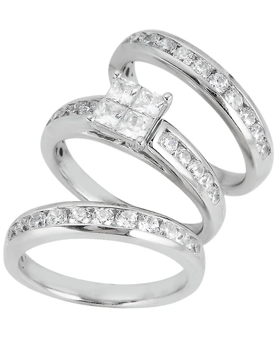 Macy's Diamond Princess Cut 3-Pc. Bridal Set (2 ct. t.w.) in 14k White Gold