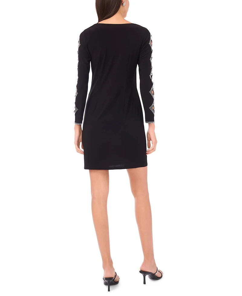 Msk Petite Faraj Sleeve Faux Wrap V-Neck Dress
