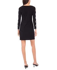 Msk Petite Faraj Sleeve Faux Wrap V-Neck Dress