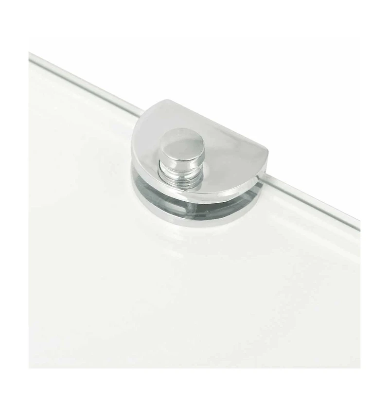 vidaXL Corner Shelf with Chrome Supports Glass Clear 17.7"x17.7"