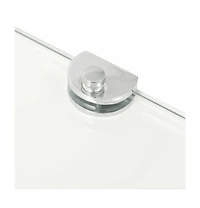 vidaXL Corner Shelf with Chrome Supports Glass Clear 17.7"x17.7"