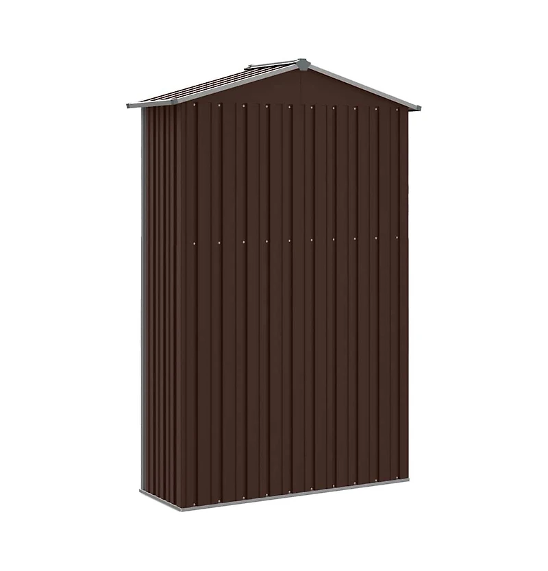 vidaXL Garden Shed Brown Galvanized Steel and Plastic