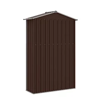 vidaXL Garden Shed Brown Galvanized Steel and Plastic