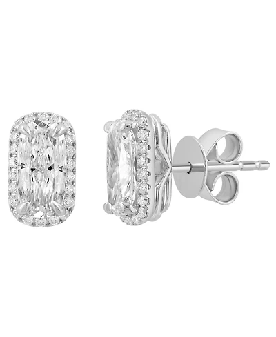 Effy Collection Certified Lab Grown Cushion Cut Diamond Stud Earrings (1 3/4 ct. t.w.) in 14k White Gold