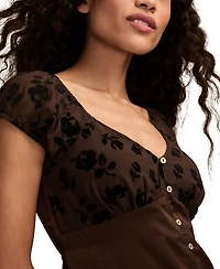 Lucky Brand Women's Simone Velvet Burnout Midi Dress