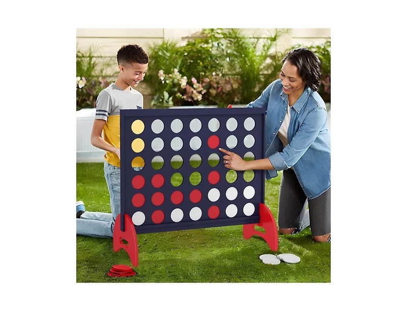 Boyel Living Giant 4-in-a-row Game Set Wooden Jumbo 4-to-Score with Carrying Bag