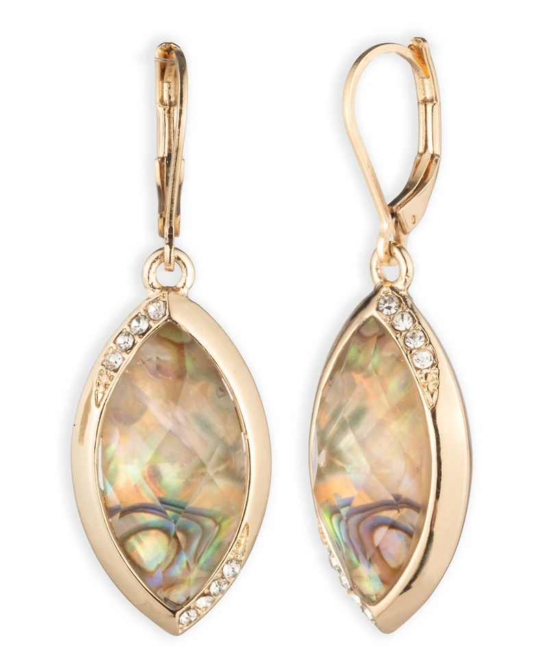 Anne Klein Multi-Stone Navette Multiface Stone Drop Earrings