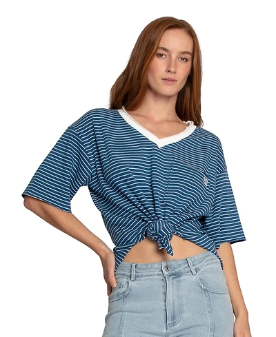Belle & Bloom Women's Brave Soul Oversized Striped T-Shirt