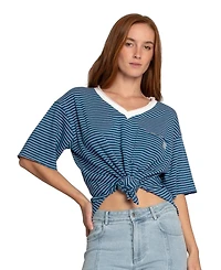 Belle & Bloom Women's Brave Soul Oversized Striped T-Shirt
