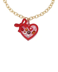 Betsey Johnson Faux Stone Love Spell Heart Chocolate Box Pendant Necklace