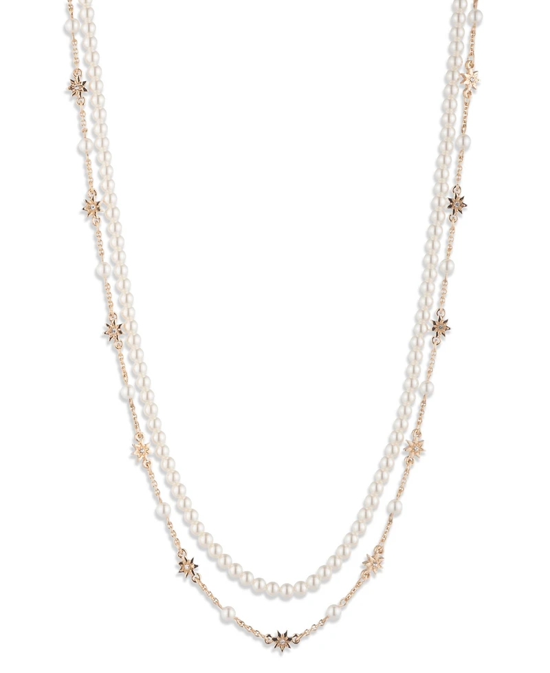 Marchesa Glass Stone and Imitation Pearl Collar Necklace