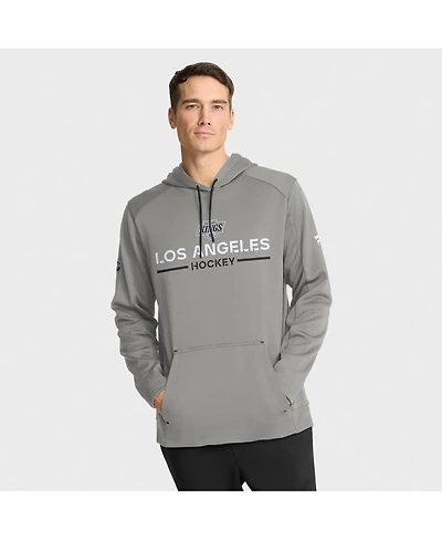 Fanatics Men's Silver Los Angeles Kings Authentic Pro Rink Hoodie