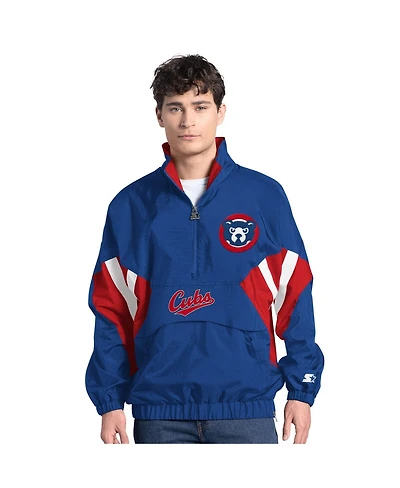 Starter Men's Royal Chicago Cubs Cooperstown Chief Half-Zip Pullover Hoodie