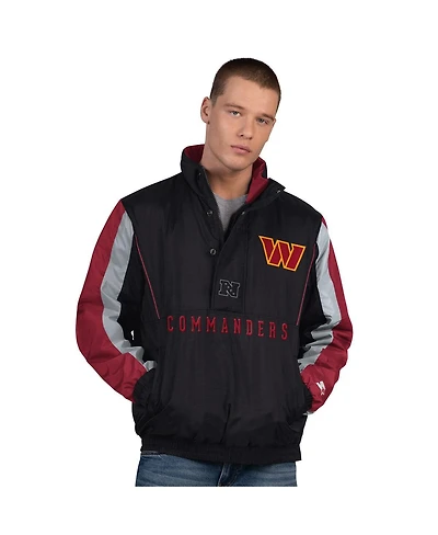 Starter Men's Black Washington Commanders Thursday Night Gridiron Half-Zip Jacket