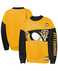 Outerstuff Big Boys and Girls Gold/Black Pittsburgh Penguins Impact Player Sweatshirt