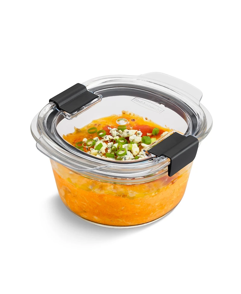 Rubbermaid Brilliance 6.1-Cup Glass Round Leak Proof Food Storage Container