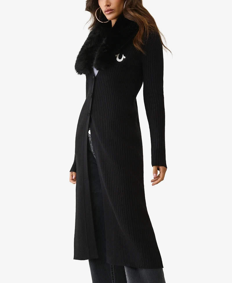 True Religion Women's polyester Duster Cardigan