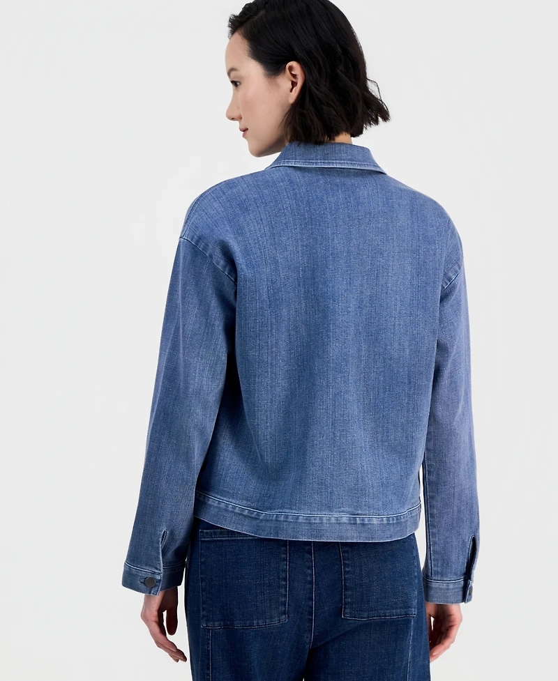 Eileen Fisher Women's Classic-Collar Denim Jacket, Regular & Petite