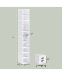 Homcom 10 Pack Foldable Shoe Boxes Stackable Shoe Organizer Fit Size 10