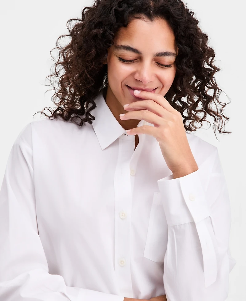 On 34th Women's Cotton Relaxed-Fit Blouse, Macy's Exclusive