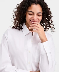 On 34th Women's Cotton Relaxed-Fit Blouse, Macy's Exclusive