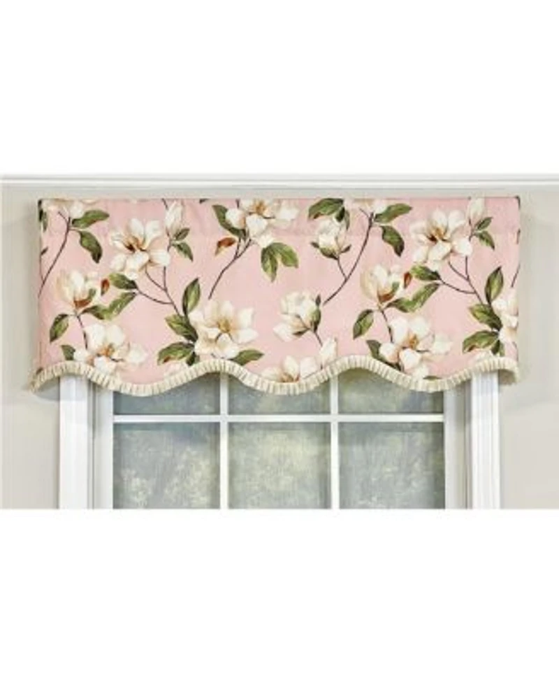 Rlf Home Magnolia Ruffled Provance Valance 3inch Rod Pocket