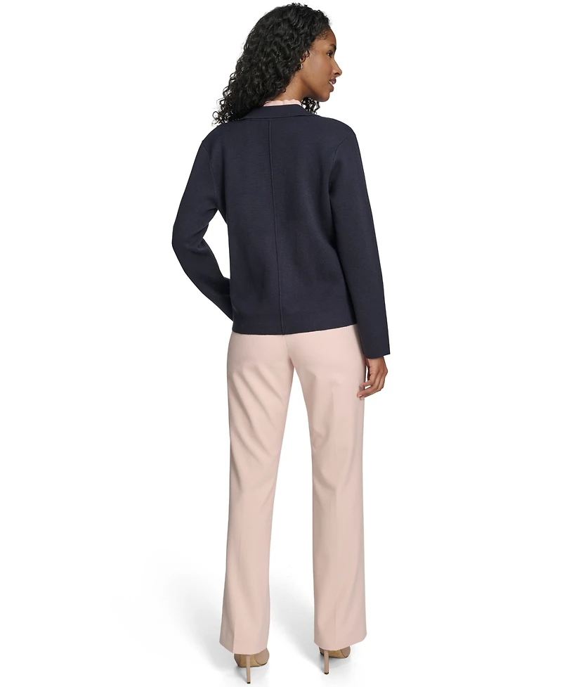 Tommy Hilfiger Women's Double Breasted Peak Lapel Sweater Jacket