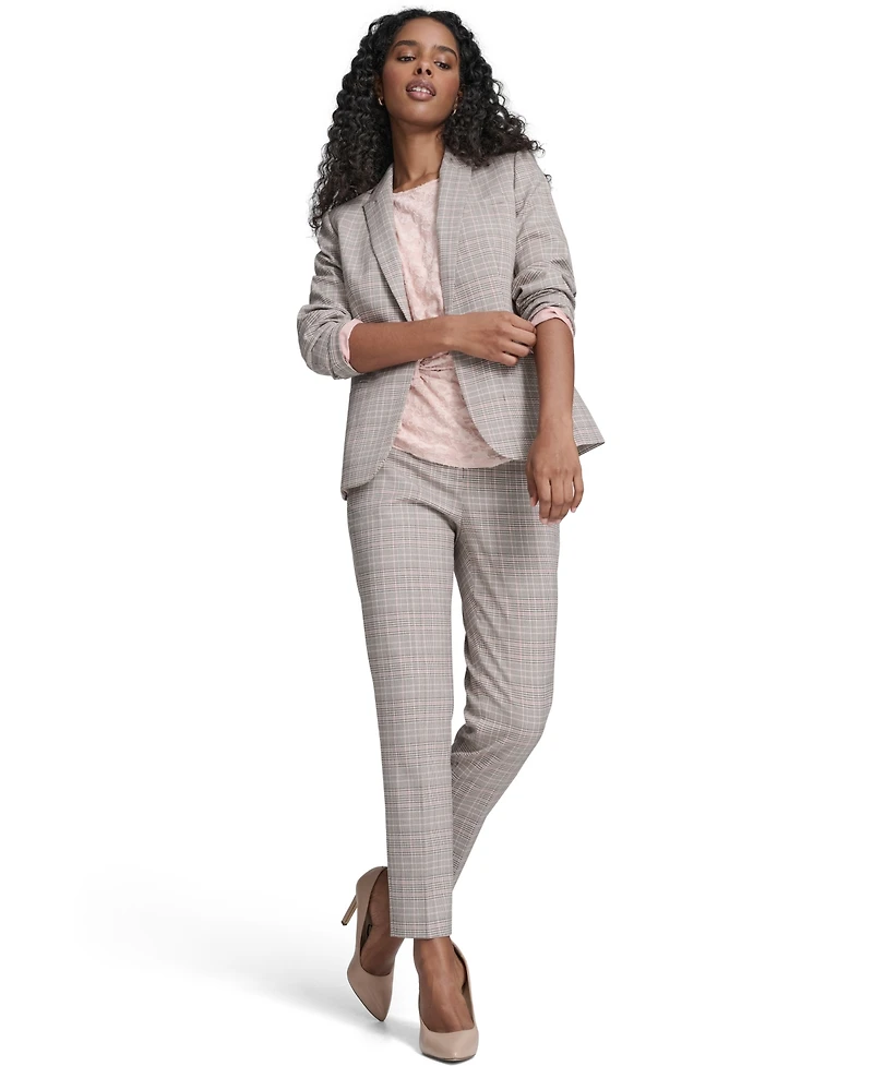 Tommy Hilfiger Women's Plaid One Button Blazer Jacket