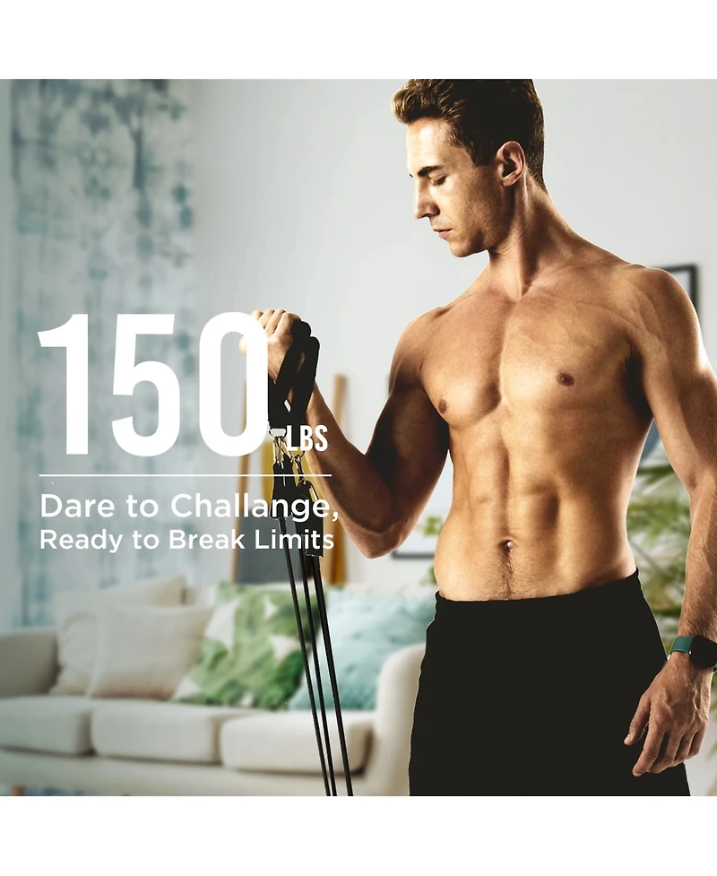 Cowin Resistance Exercise Bands Set Up to 150lb with Door Anchor and Handles