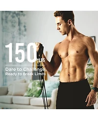 Cowin Resistance Exercise Bands Set Up to 150lb with Door Anchor and Handles