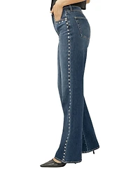 Silver Jeans Co. Women's Highly Desirable High Rise Studded Trouser Leg