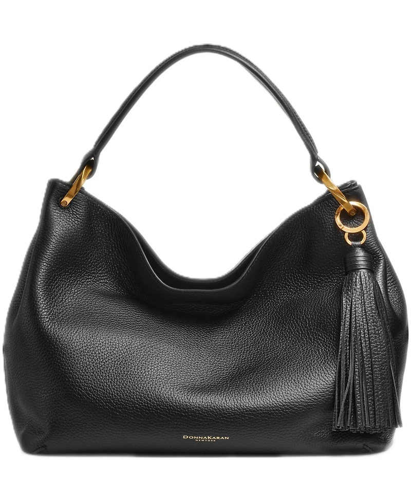 Donna Karan New York Glenwood Leather Shoulder with Tassel Detail