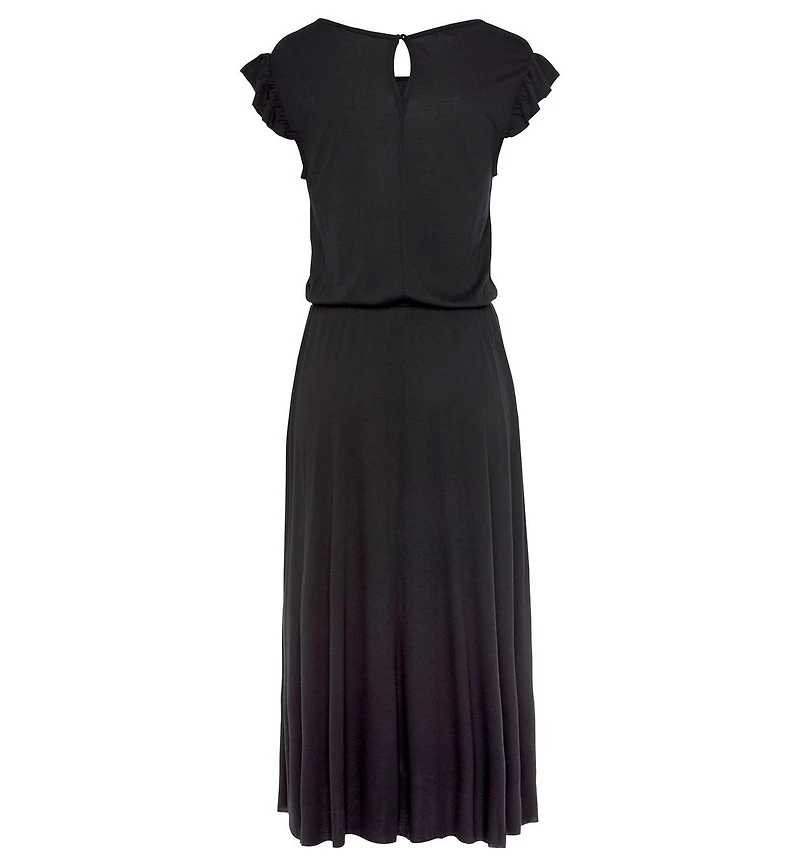 Lascana Women's A-Line Flutter Sleeve Romantic Dress