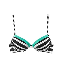 Lascana Women's Striped Push Up Bikini Swimsuit Top Bra Sizing