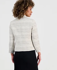 Kasper Women's Striped Tweed Tailored Jacket