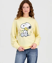 Snoopy Juniors' Tulip Crewneck Sweatshirt