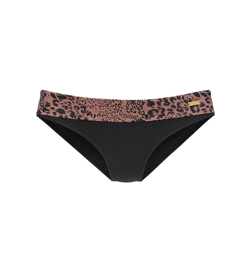Lascana Women's Leopard Cheetah Print Fold Over Bikini Swimsuit Bottom