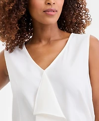 Kasper Women's Sleeveless Ruffle-Front Blouse