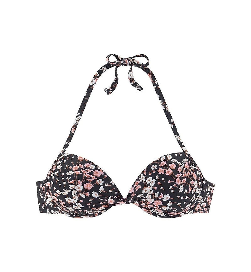 Lascana Women's Floral Push Up Bikini Swimsuit Top Bra Sizing