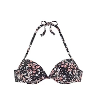 Lascana Women's Floral Push Up Bikini Swimsuit Top Bra Sizing