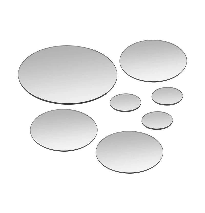 vidaXL 7 Piece Wall Mirror Set Round Glass